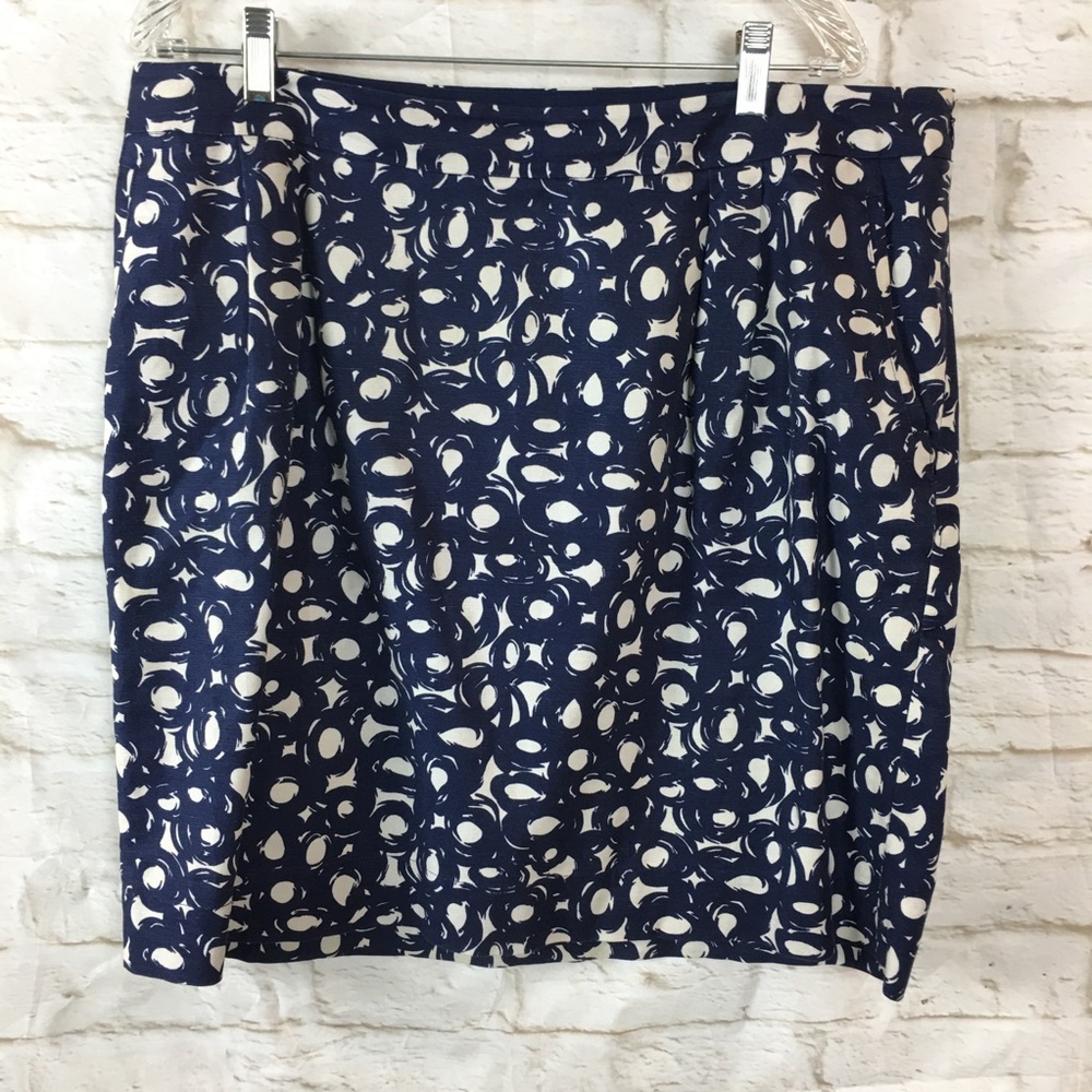 Boden Blue White Skirt Size 16 XL